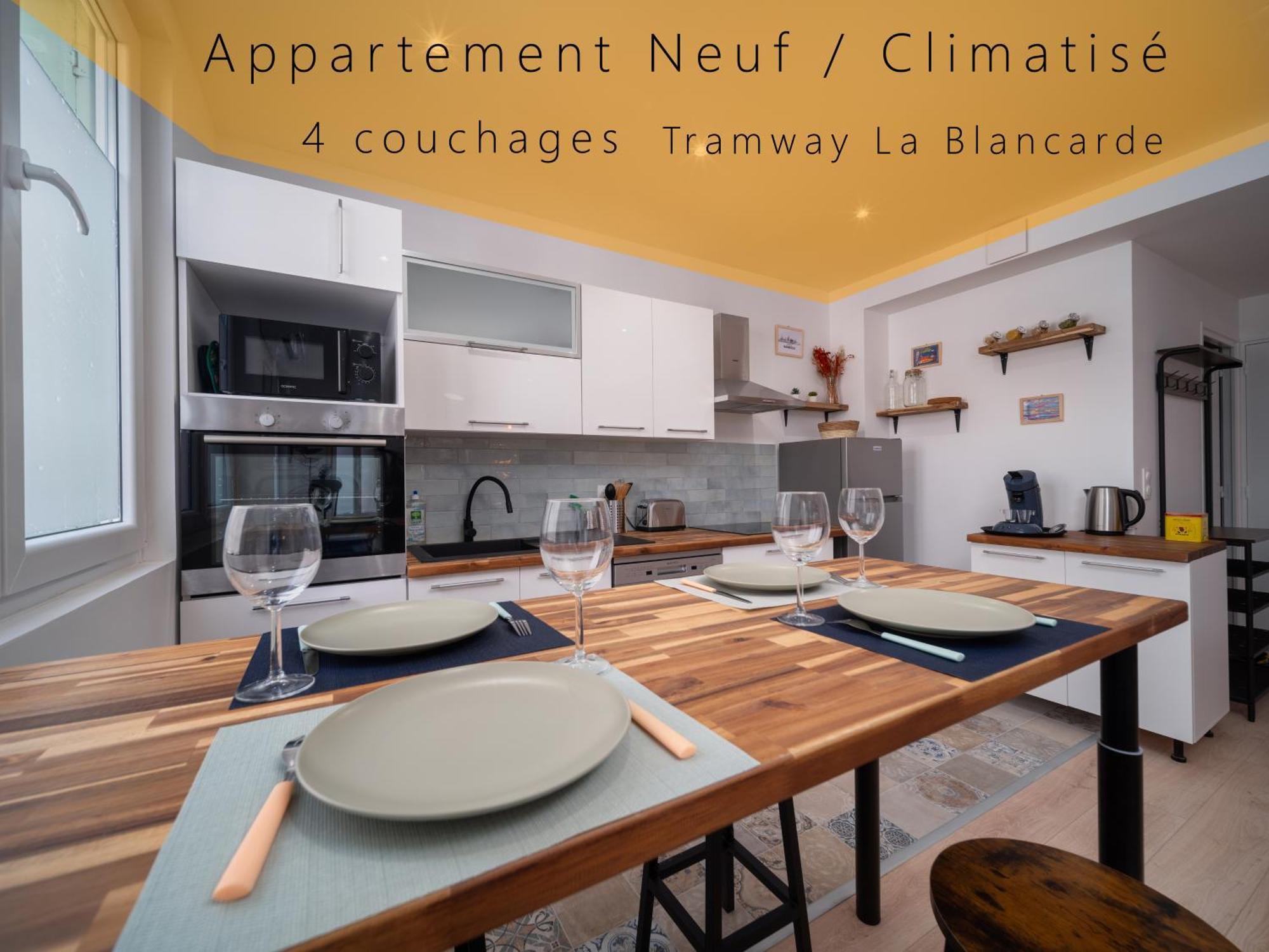 Neuf Climatise Equipe 4 Personnes Gare De La Blancarde Apartment Marseilles